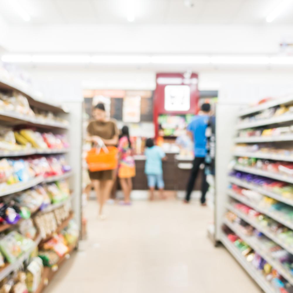 C-Store interior with customers