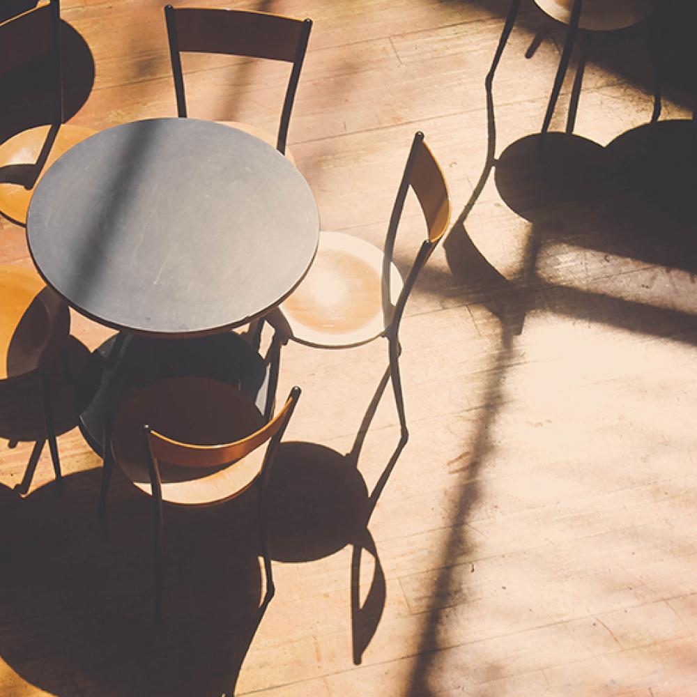 topview of a coffeeshop