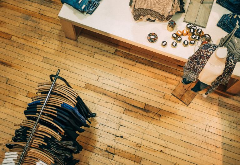 top view of a clothing store